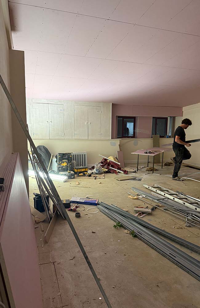 The renovation works get put into action.